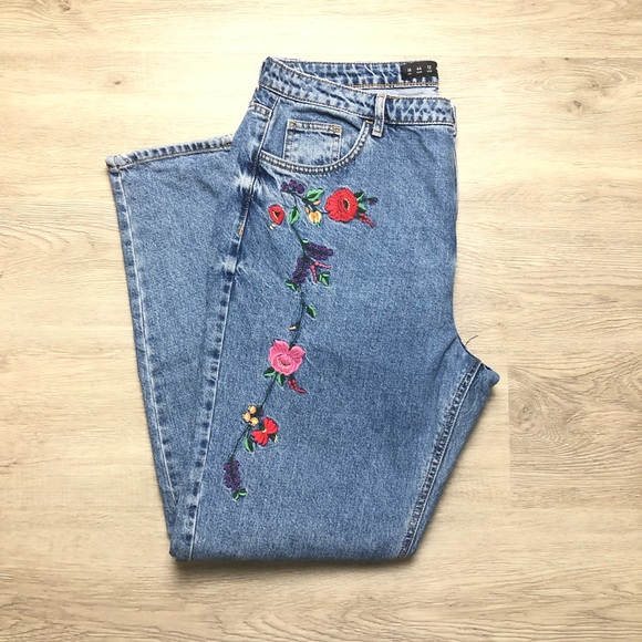 Denim&Co Denim - Denim Co. mom embroidered jeans